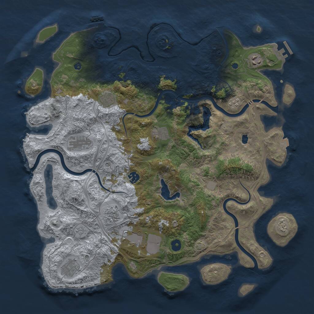 Rust Map: Procedural Map, Size: 4250, Seed: 86055908, 15 Monuments