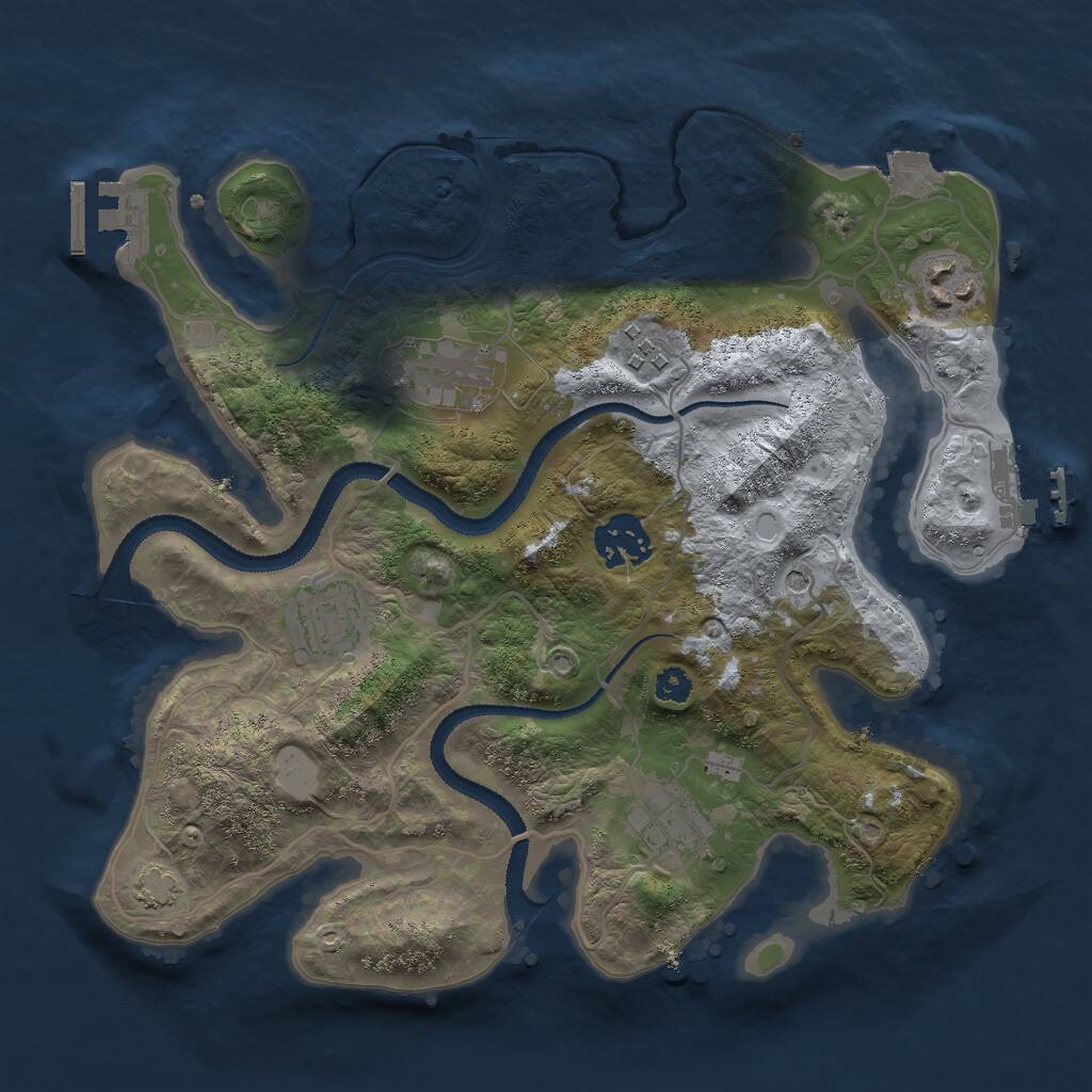 Rust Map: Procedural Map, Size: 3000, Seed: 336433471, 11 Monuments