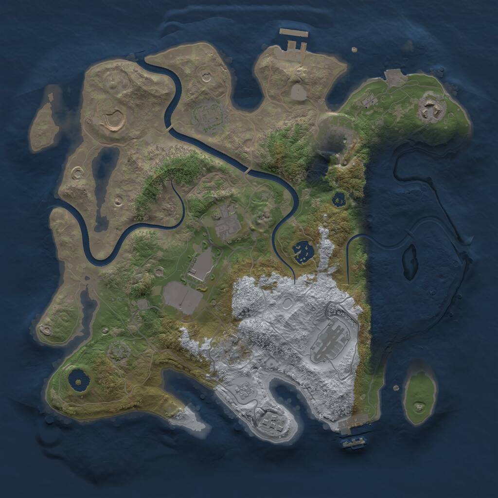 Rust Map: Procedural Map, Size: 3500, Seed: 592151532, 15 Monuments