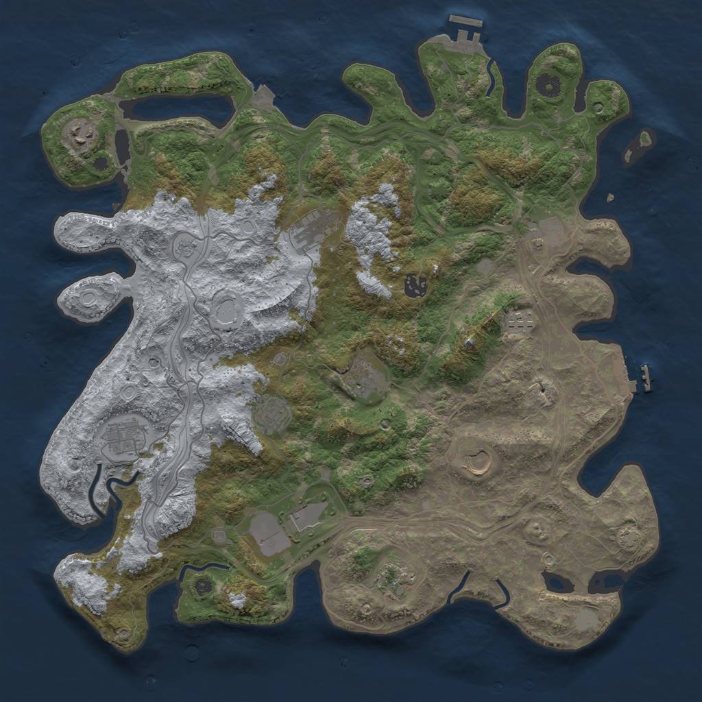 Rust Map: Procedural Map, Size: 4250, Seed: 827899249, 19 Monuments