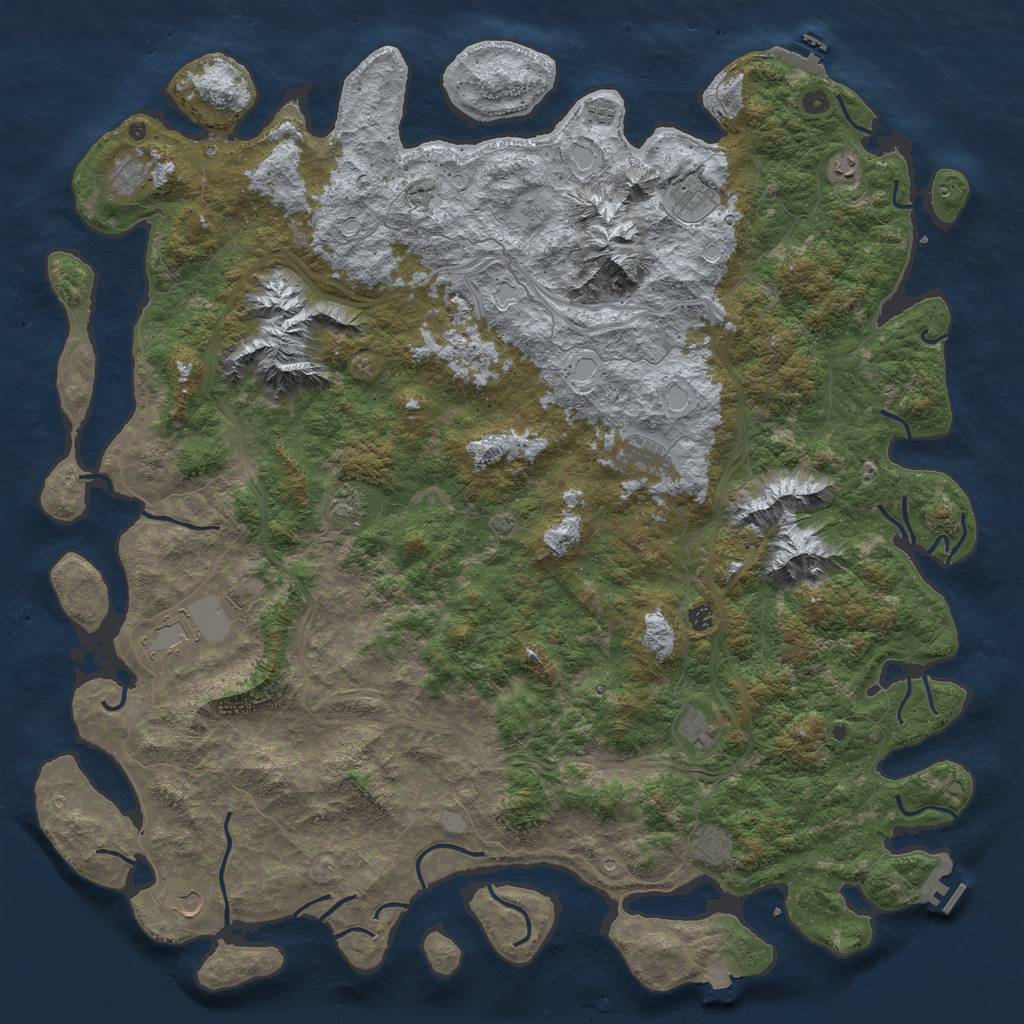 Rust Map: Procedural Map, Size: 6000, Seed: 136706038, 19 Monuments