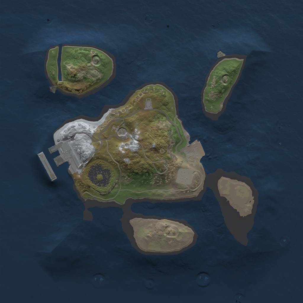 Rust Map: Procedural Map, Size: 2000, Seed: 451789060, 5 Monuments