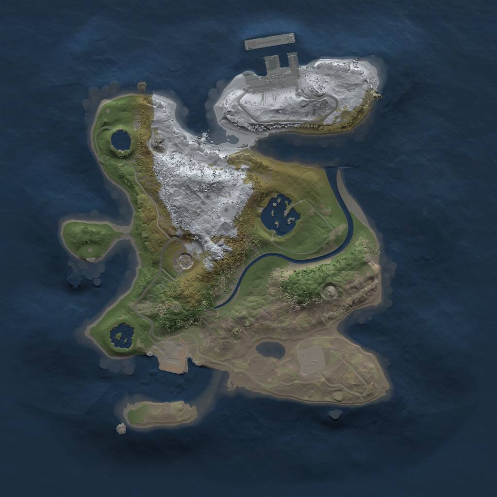 Rust Map: Procedural Map, Size: 2000, Seed: 1872, 4 Monuments