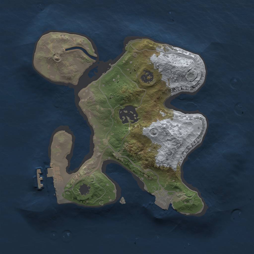 Rust Map: Procedural Map, Size: 2000, Seed: 500001, 5 Monuments