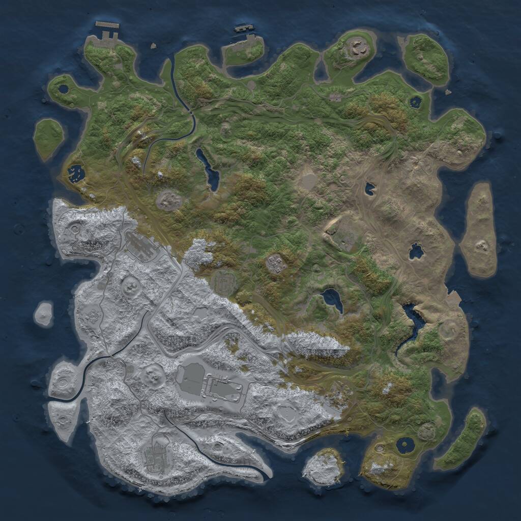 Rust Map: Procedural Map, Size: 4500, Seed: 14995, 15 Monuments