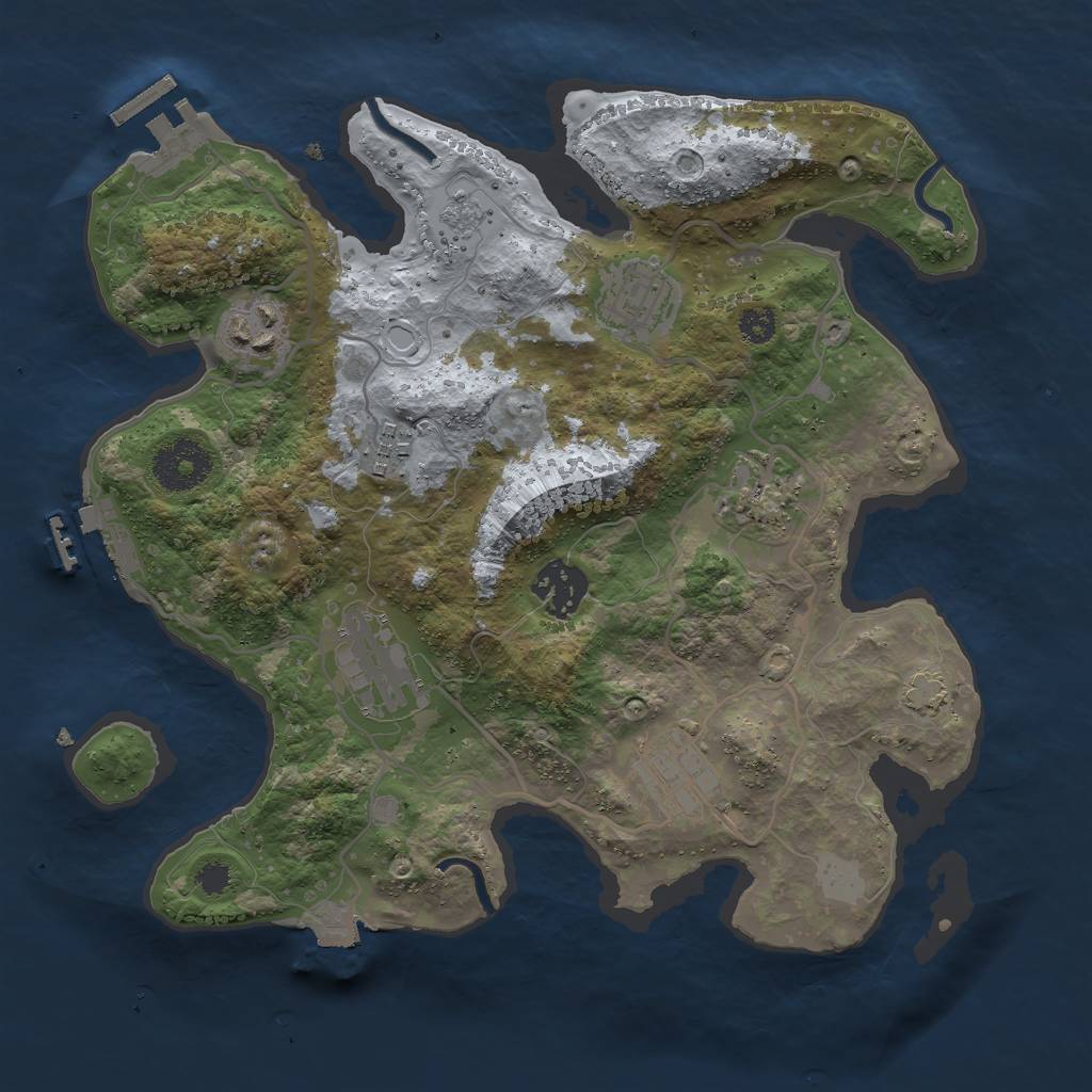 Rust Map: Procedural Map, Size: 3000, Seed: 1274654032, 14 Monuments