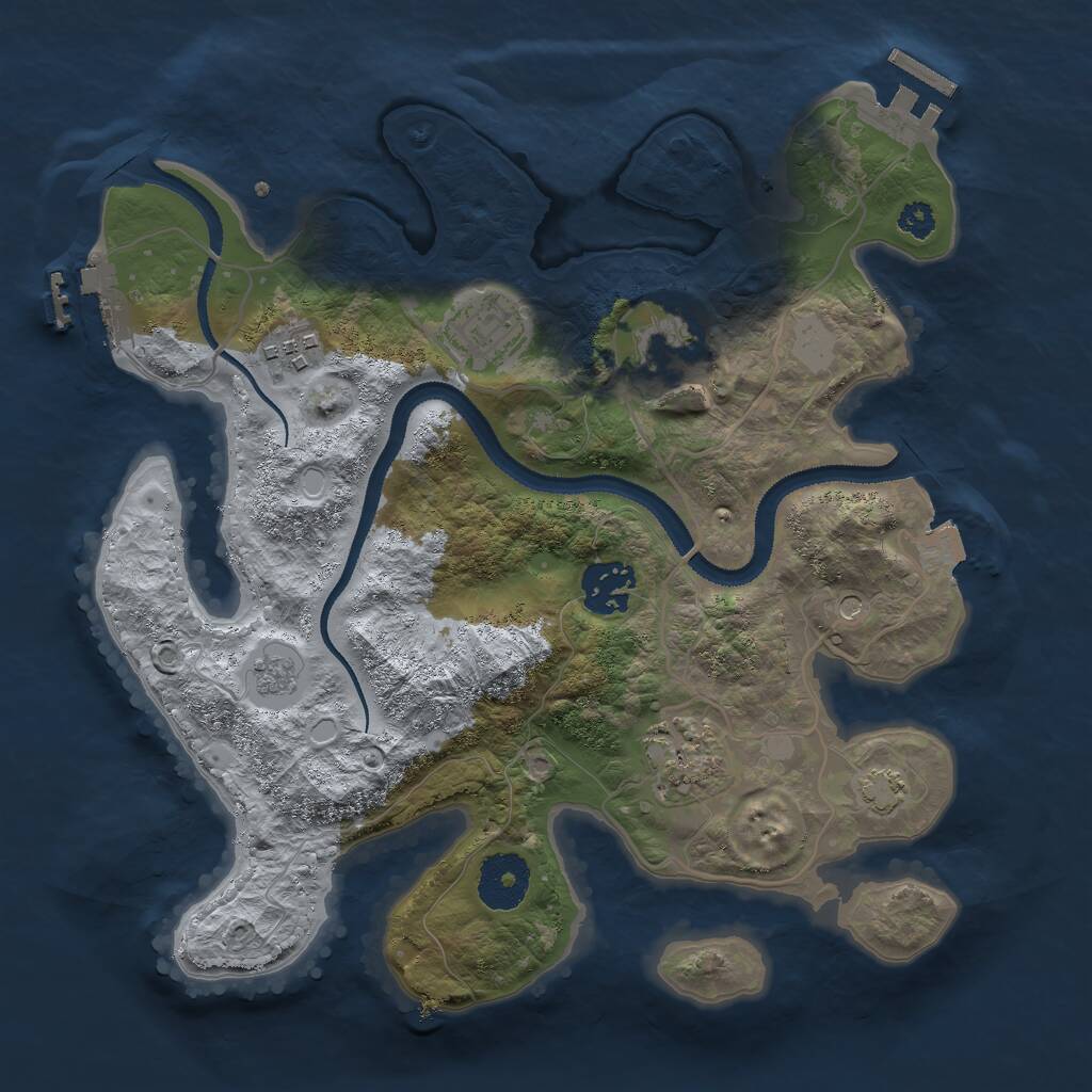 Rust Map: Procedural Map, Size: 3000, Seed: 13856, 11 Monuments