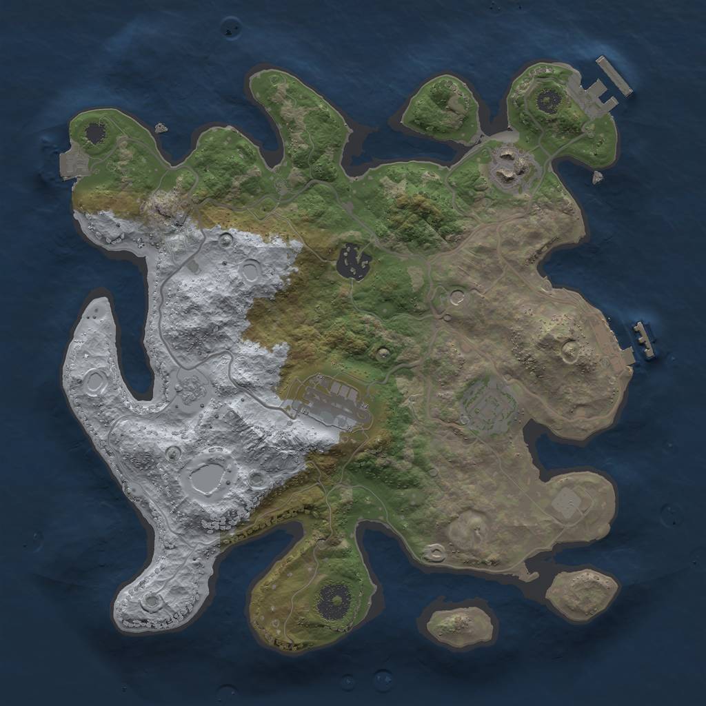 Rust Map: Procedural Map, Size: 3000, Seed: 13856, 11 Monuments