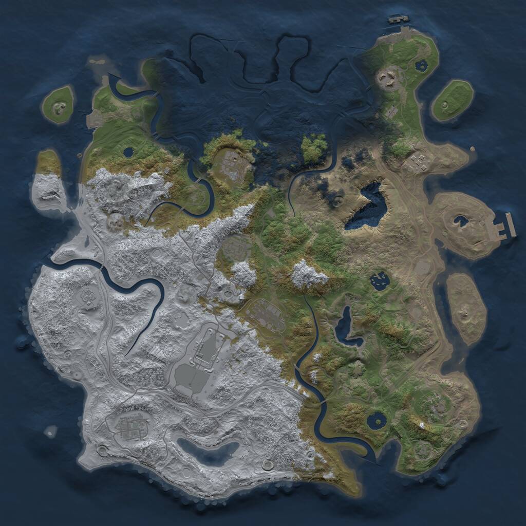 Rust Map: Procedural Map, Size: 4250, Seed: 1423427683, 15 Monuments