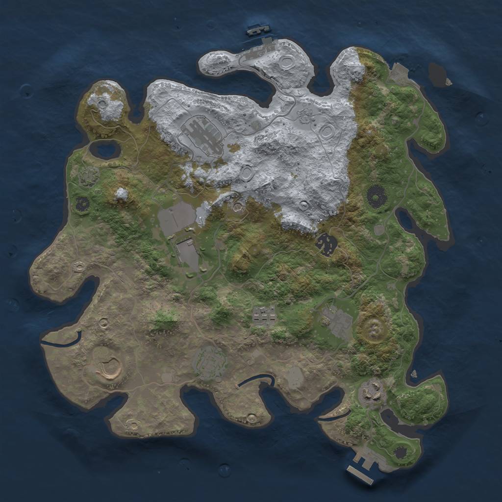 Rust Map: Procedural Map, Size: 3500, Seed: 976212091, 16 Monuments
