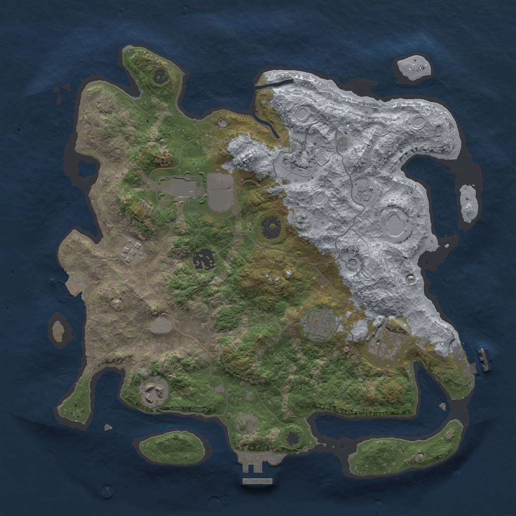 Rust Map: Procedural Map, Size: 3500, Seed: 1248050, 15 Monuments