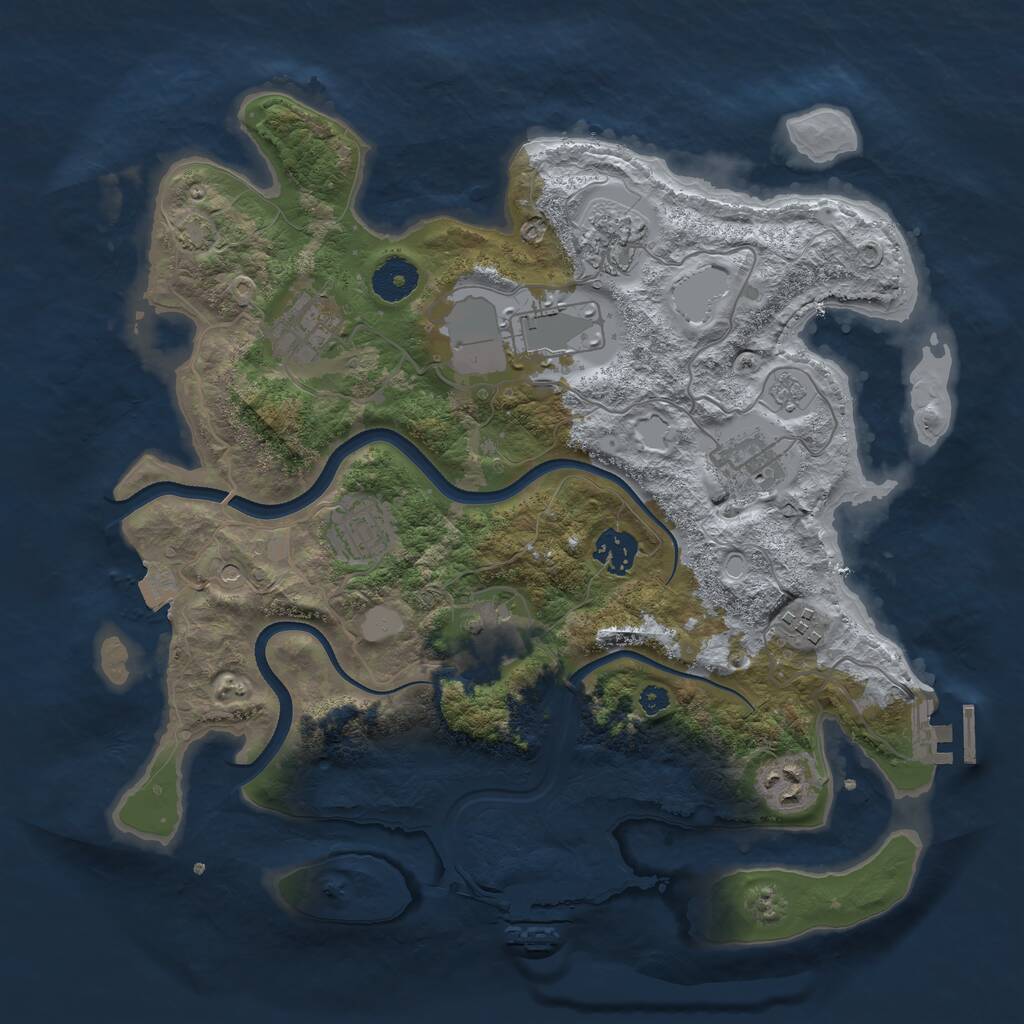 Rust Map: Procedural Map, Size: 3500, Seed: 1248050, 15 Monuments