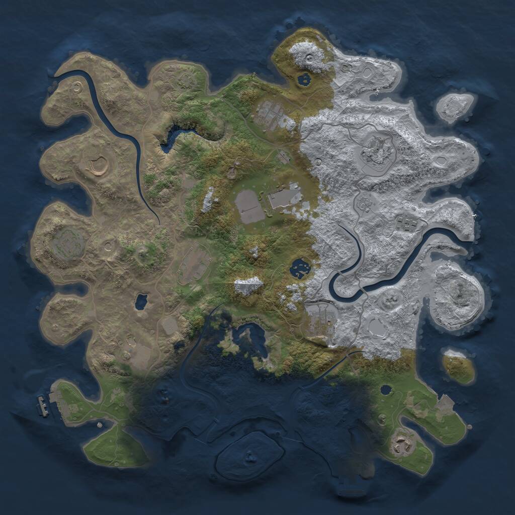 Rust Map: Procedural Map, Size: 4000, Seed: 775304598, 17 Monuments