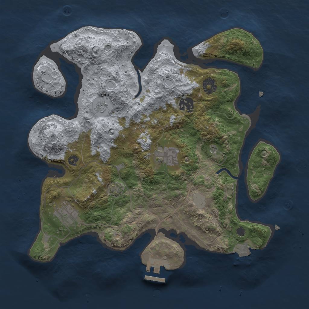 Rust Map: Procedural Map, Size: 3000, Seed: 1052189252, 10 Monuments