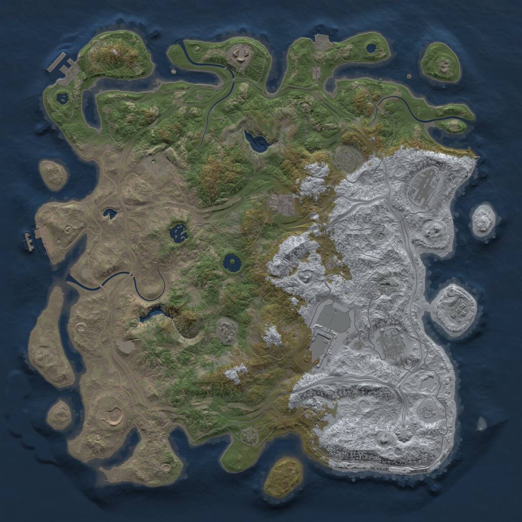 Rust Map: Procedural Map, Size: 4350, Seed: 290824, 17 Monuments