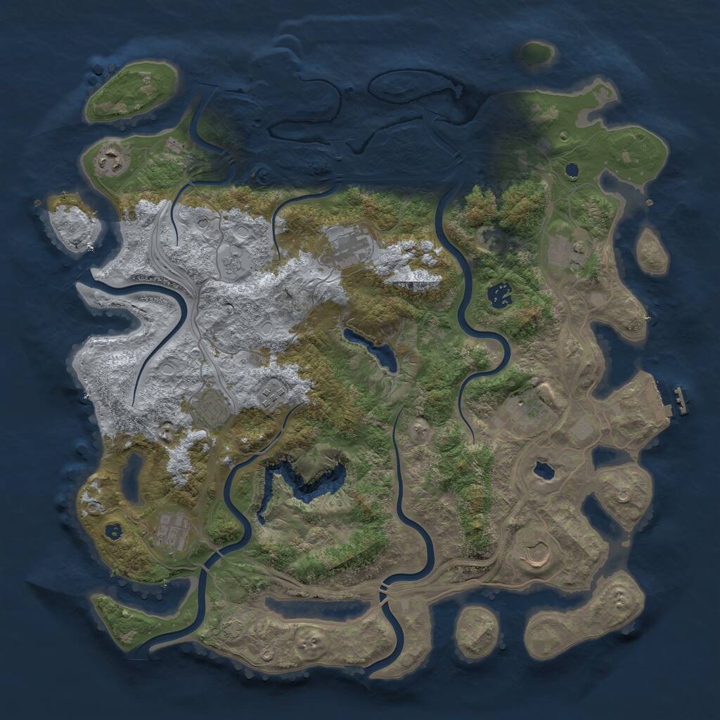 Rust Map: Procedural Map, Size: 4250, Seed: 1145144091, 15 Monuments
