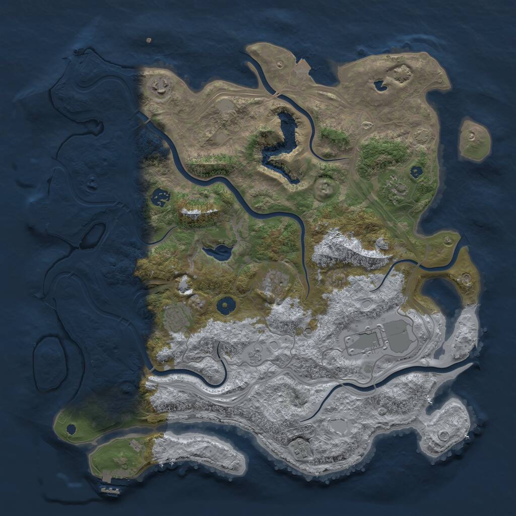 Rust Map: Procedural Map, Size: 4250, Seed: 2090738109, 13 Monuments