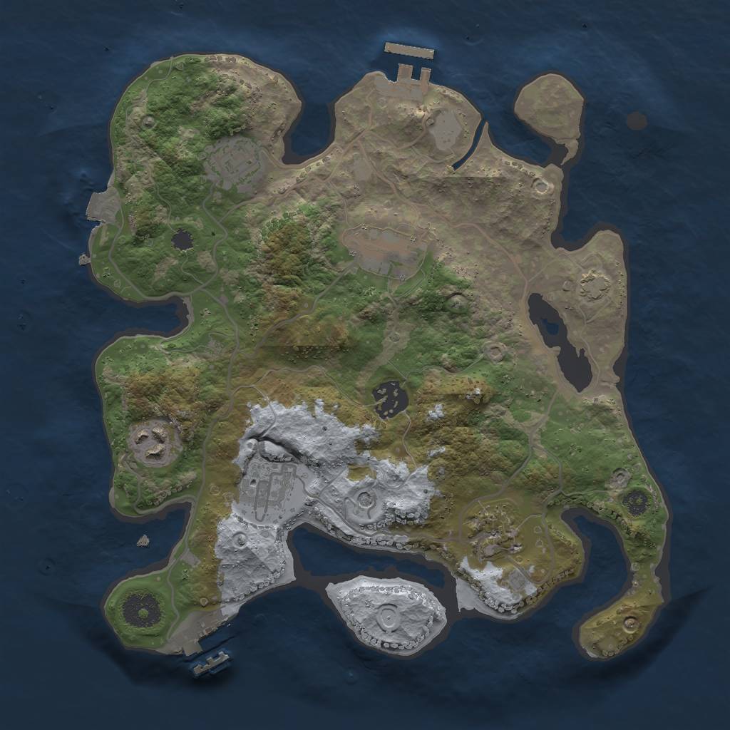 Rust Map: Procedural Map, Size: 3000, Seed: 29630, 13 Monuments