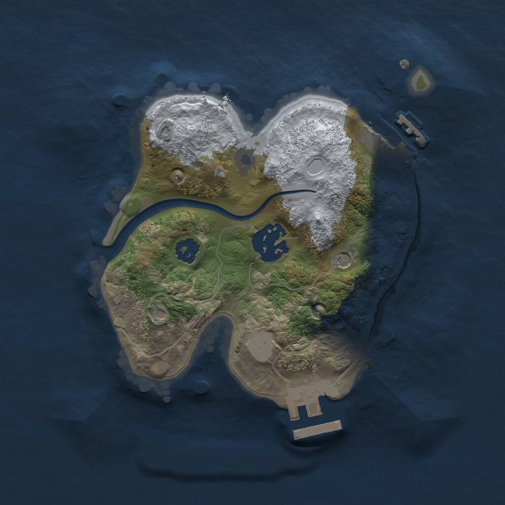 Rust Map: Procedural Map, Size: 2100, Seed: 1792204021, 5 Monuments