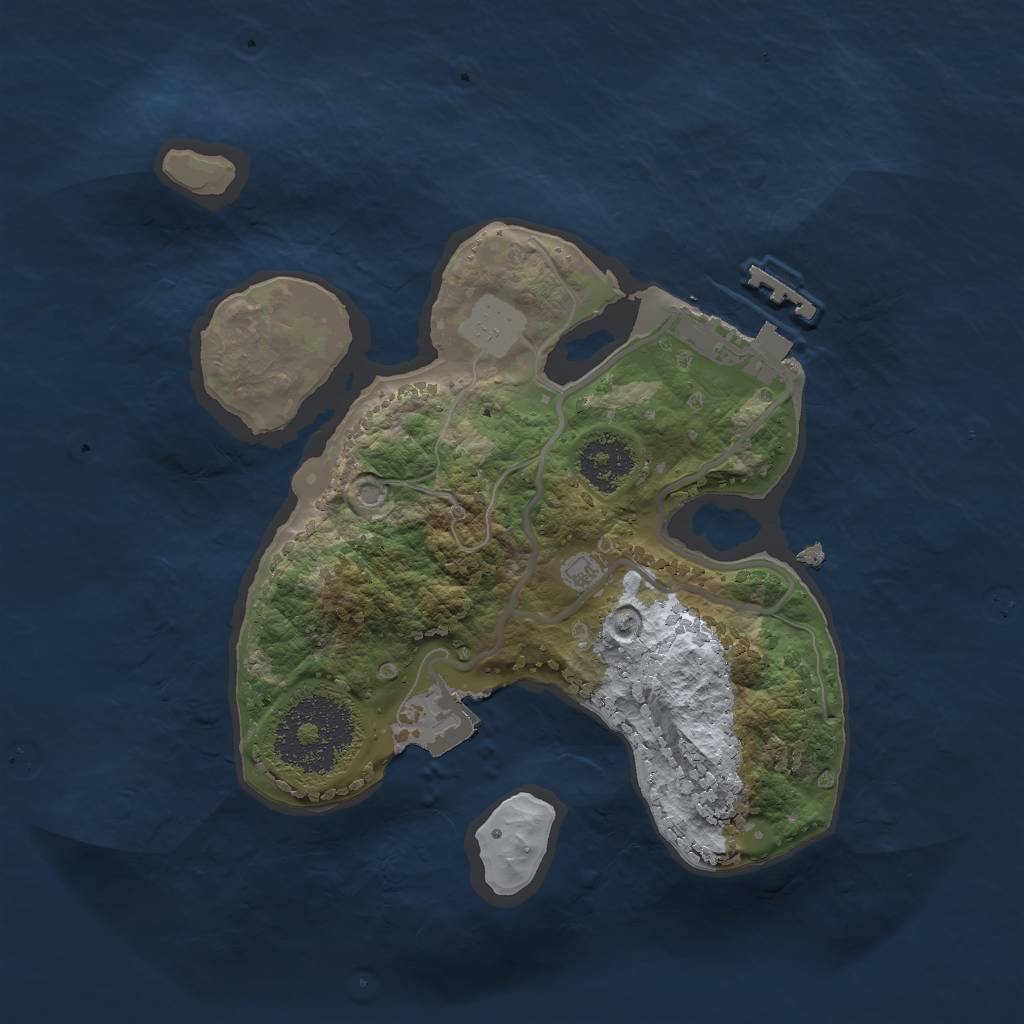 Rust Map: Procedural Map, Size: 2000, Seed: 1195266662, 4 Monuments