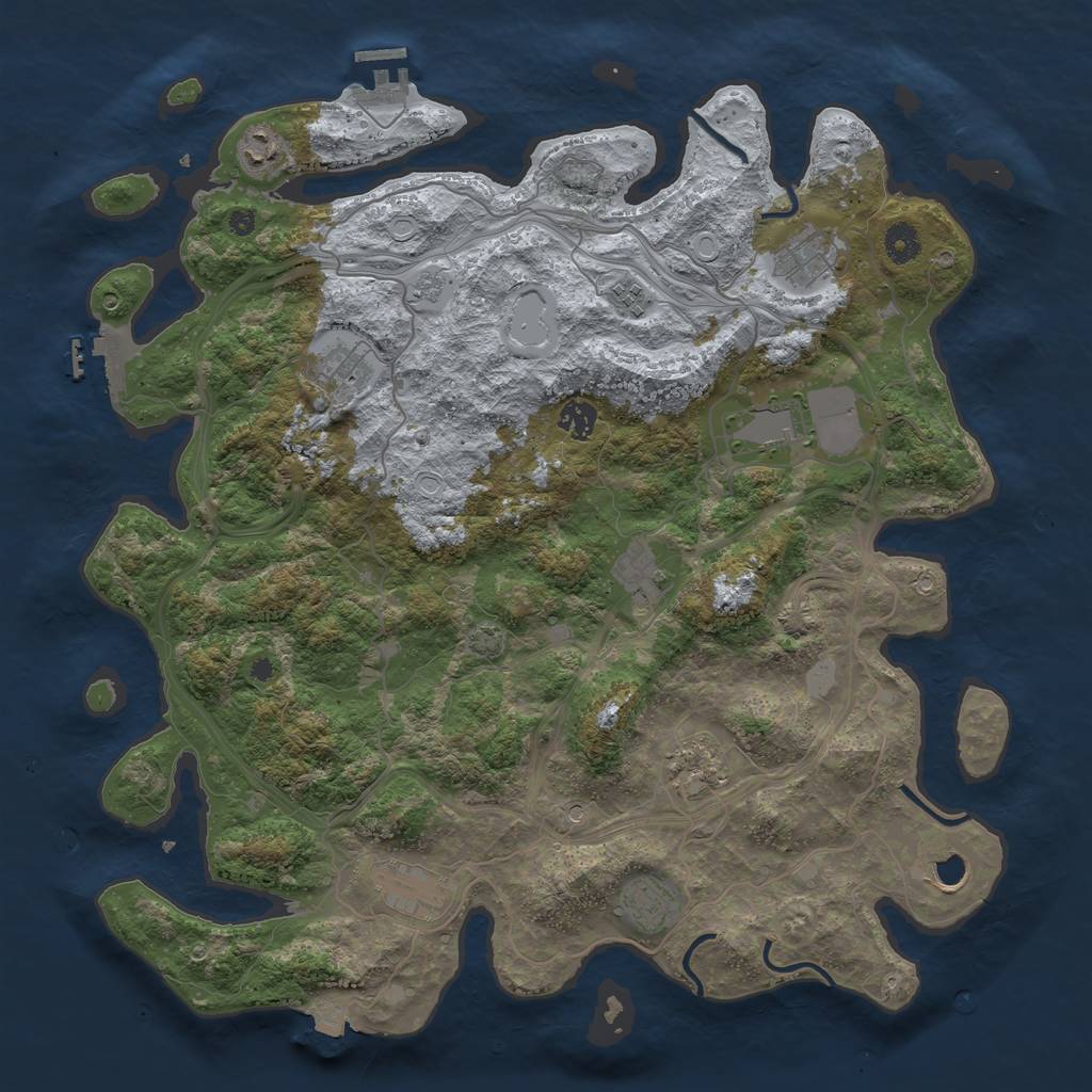 Rust Map: Procedural Map, Size: 4250, Seed: 1586544950, 19 Monuments