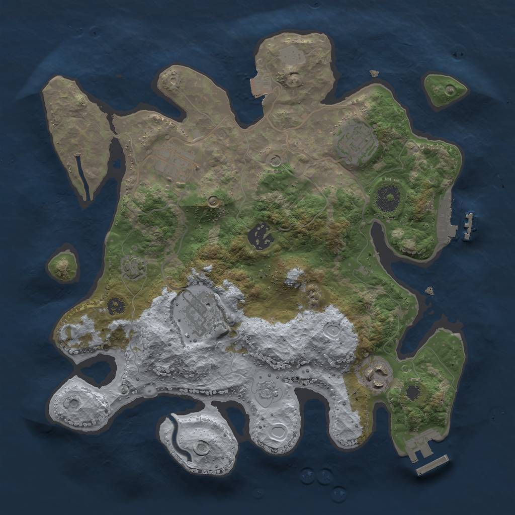 Rust Map: Procedural Map, Size: 3000, Seed: 1428137493, 13 Monuments