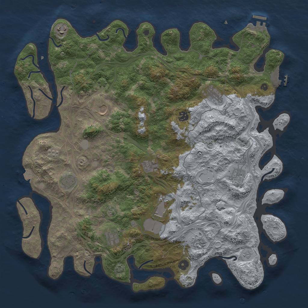 Rust Map: Procedural Map, Size: 4500, Seed: 12378978, 19 Monuments