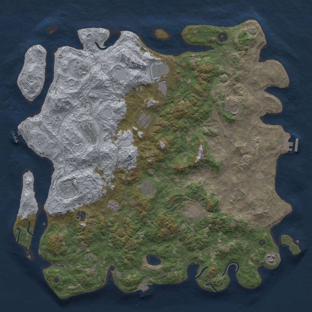 Rust Map: Procedural Map, Size: 4800, Seed: 429974058, 19 Monuments