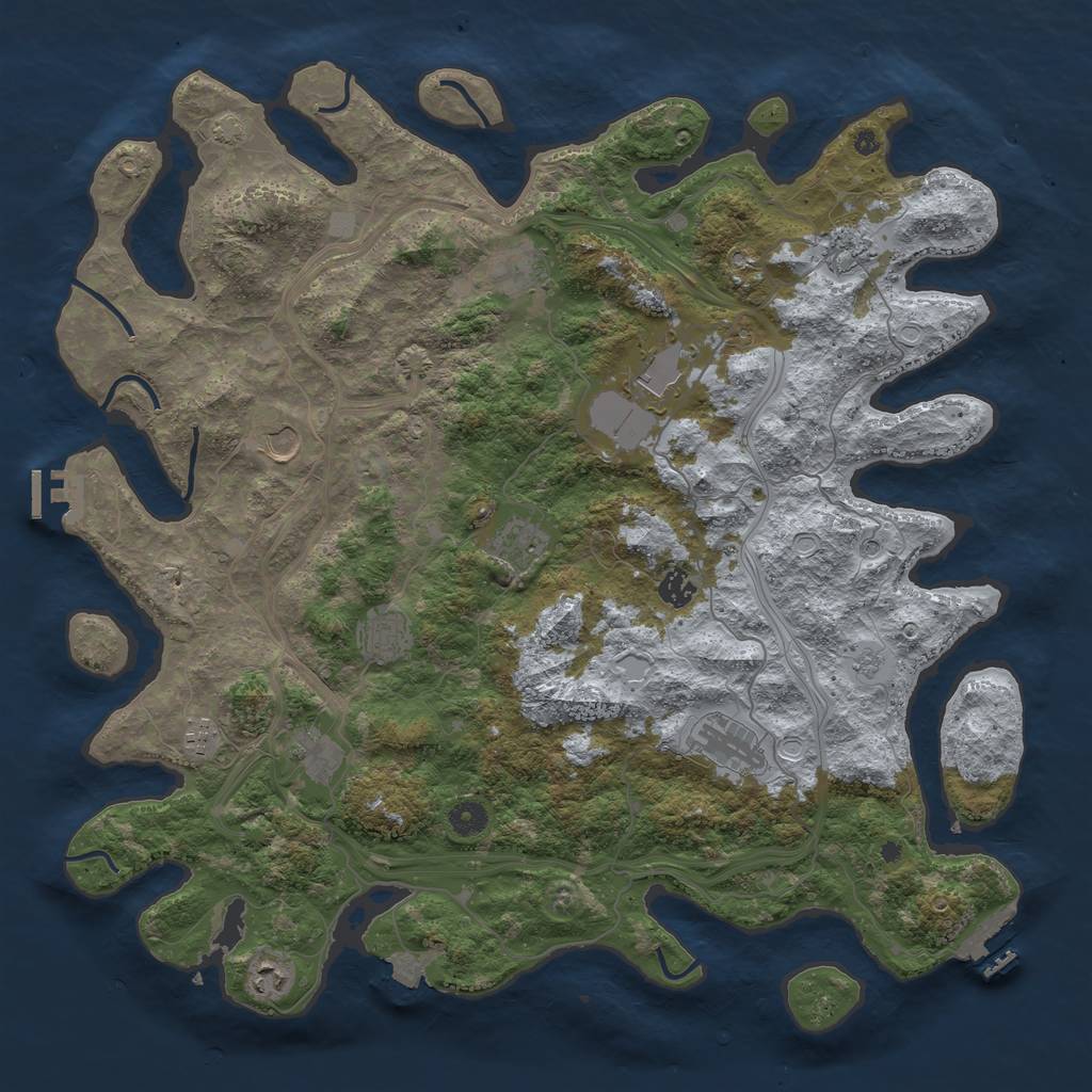 Rust Map: Procedural Map, Size: 4500, Seed: 5235678, 19 Monuments