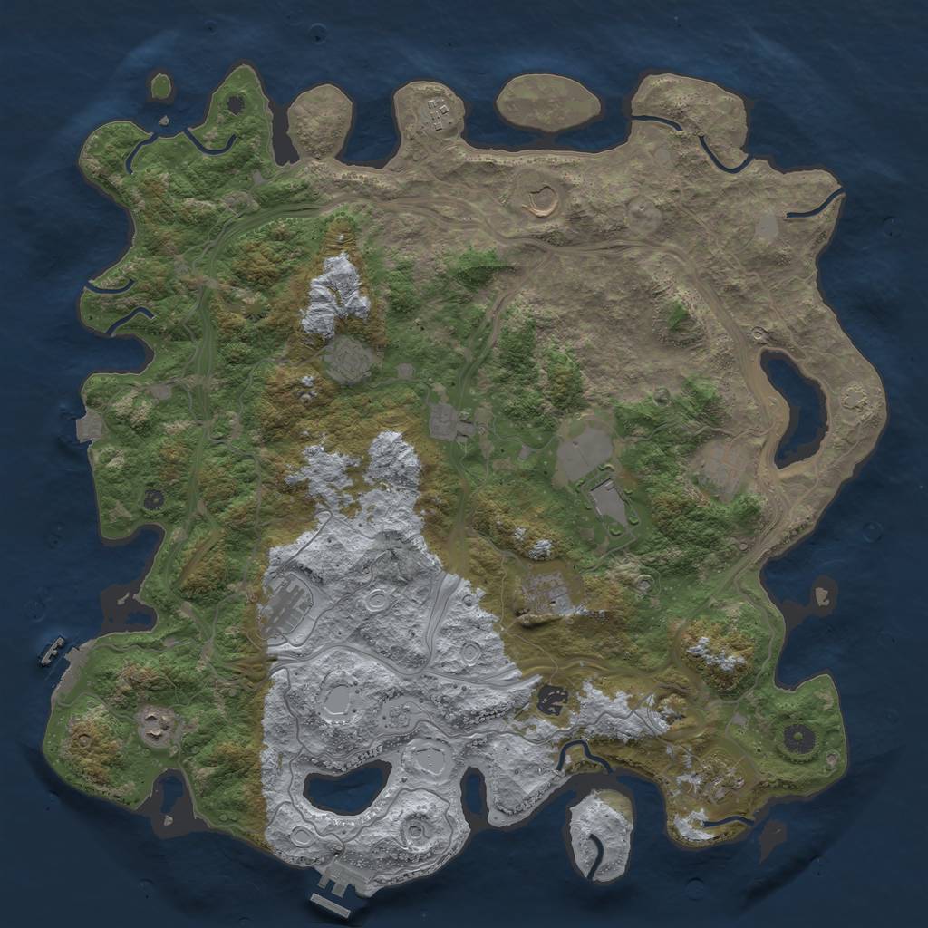 Rust Map: Procedural Map, Size: 4500, Seed: 577756767, 19 Monuments