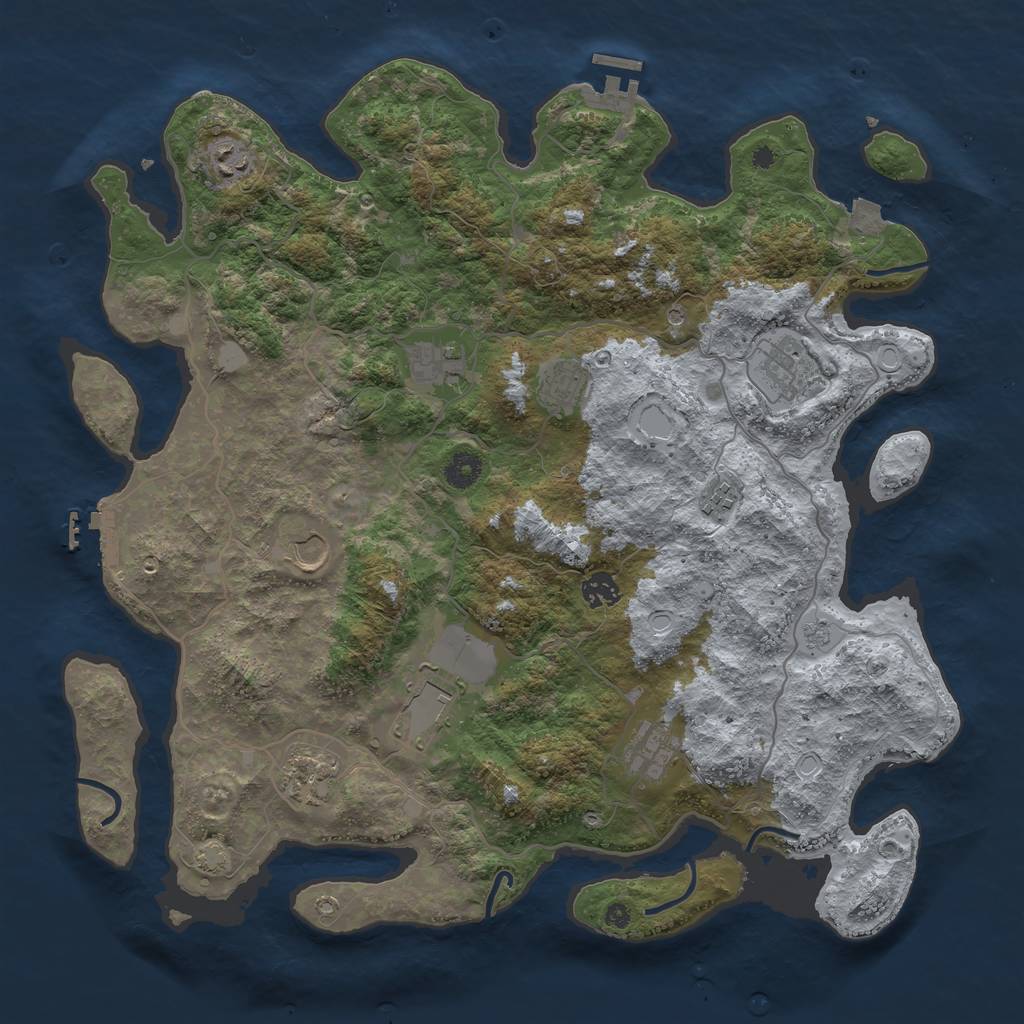 Rust Map: Procedural Map, Size: 4150, Seed: 256990, 18 Monuments