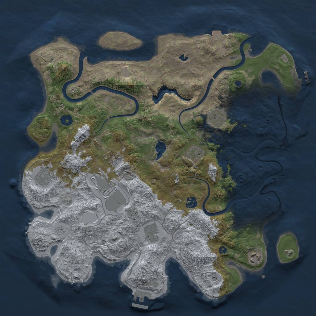Rust Map: Procedural Map, Size: 4000, Seed: 76532, 15 Monuments