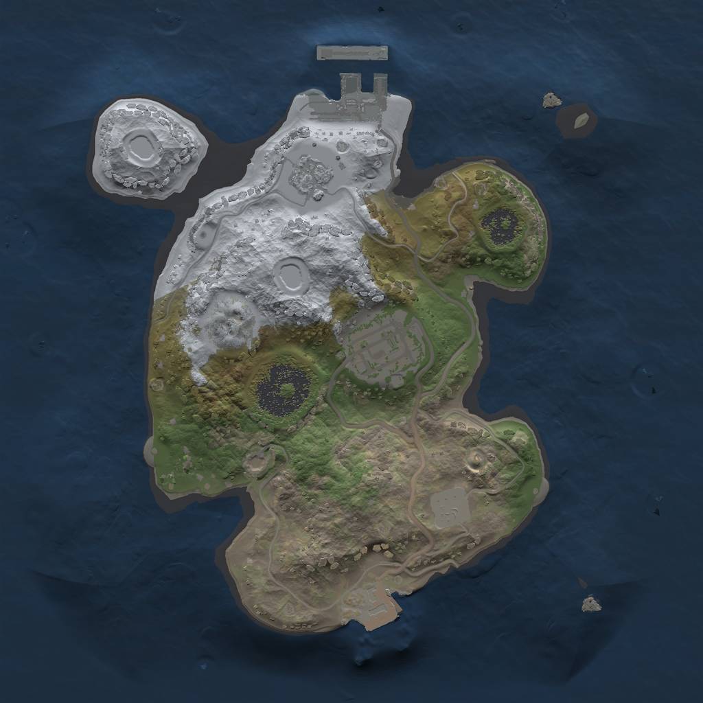 Rust Map: Procedural Map, Size: 2000, Seed: 1830083717, 6 Monuments