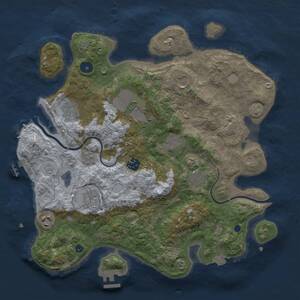 Thumbnail Rust Map: Procedural Map, Size: 3650, Seed: 19686, 15 Monuments