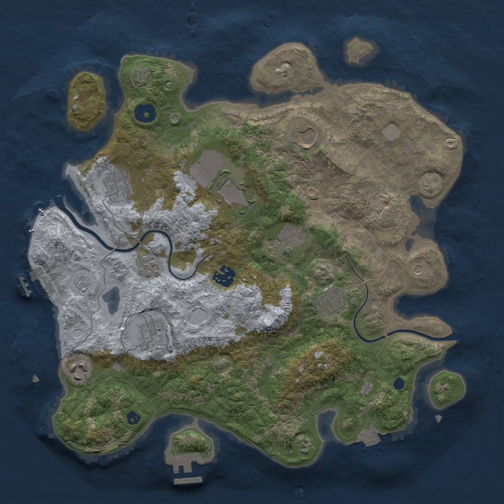 Rust Map: Procedural Map, Size: 3650, Seed: 19686, 15 Monuments