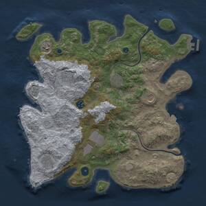 Thumbnail Rust Map: Procedural Map, Size: 3700, Seed: 1724650163, 13 Monuments