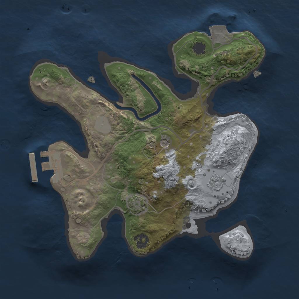 Rust Map: Procedural Map, Size: 2050, Seed: 8053, 7 Monuments