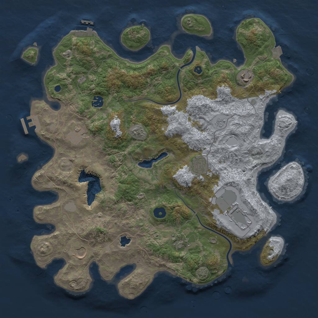 Rust Map: Procedural Map, Size: 4000, Seed: 2139, 12 Monuments