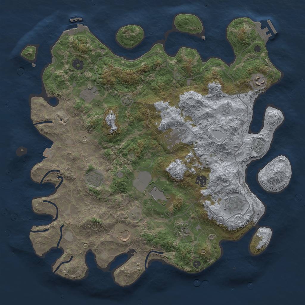 Rust Map: Procedural Map, Size: 4000, Seed: 2139, 18 Monuments