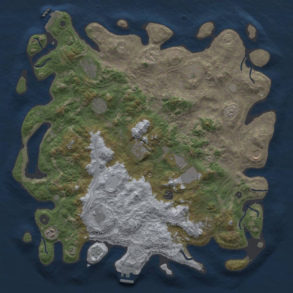 Rust Map: Procedural Map, Size: 4500, Seed: 1882040263, 19 Monuments