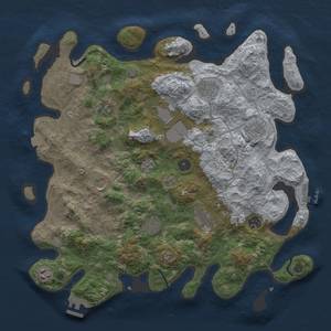 Thumbnail Rust Map: Procedural Map, Size: 4000, Seed: 2096554157, 18 Monuments