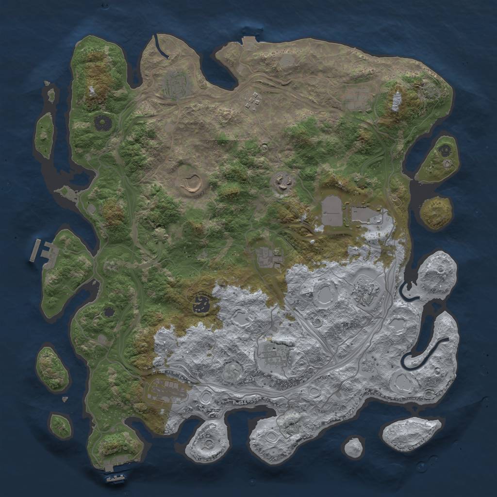 Rust Map: Procedural Map, Size: 4250, Seed: 999811129, 19 Monuments