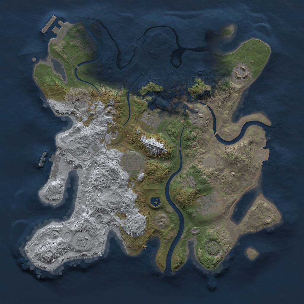 Rust Map: Procedural Map, Size: 3000, Seed: 19419, 11 Monuments