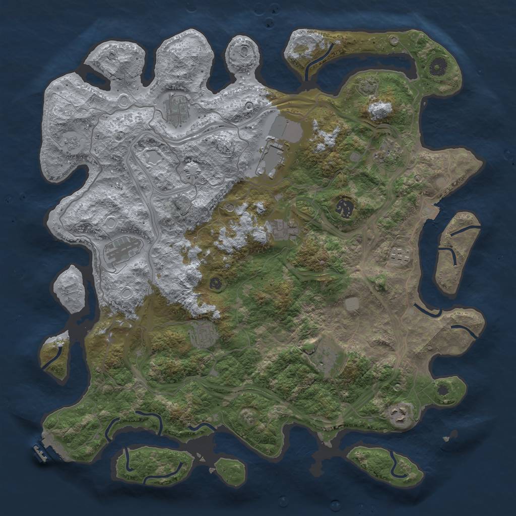 Rust Map: Procedural Map, Size: 4250, Seed: 37526675, 17 Monuments