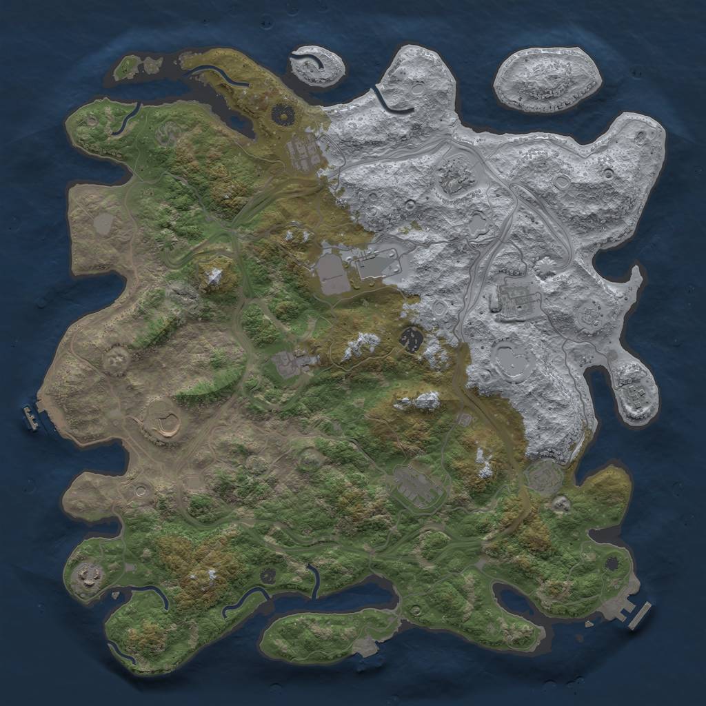 Rust Map: Procedural Map, Size: 4500, Seed: 1113508604, 19 Monuments