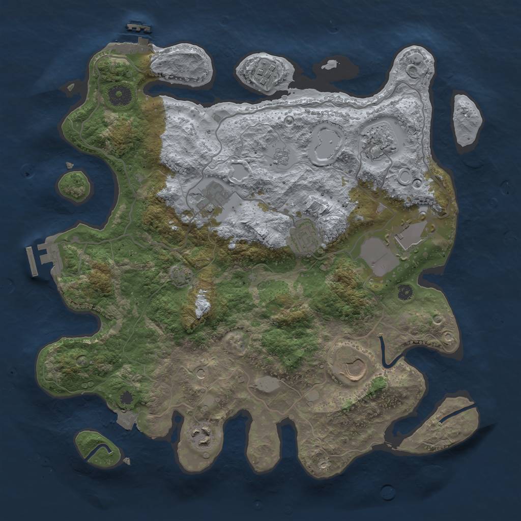 Rust Map: Procedural Map, Size: 3500, Seed: 95628356, 15 Monuments