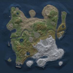 Thumbnail Rust Map: Procedural Map, Size: 3000, Seed: 1955041700, 11 Monuments