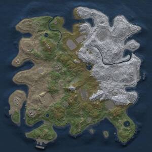 Thumbnail Rust Map: Procedural Map, Size: 3750, Seed: 166744985, 15 Monuments