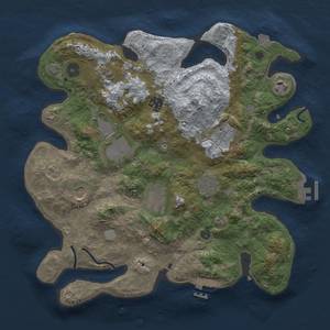 Thumbnail Rust Map: Procedural Map, Size: 3500, Seed: 589150898, 17 Monuments