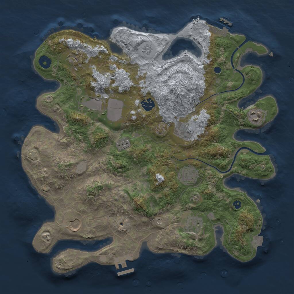 Rust Map: Procedural Map, Size: 3500, Seed: 589150898, 15 Monuments